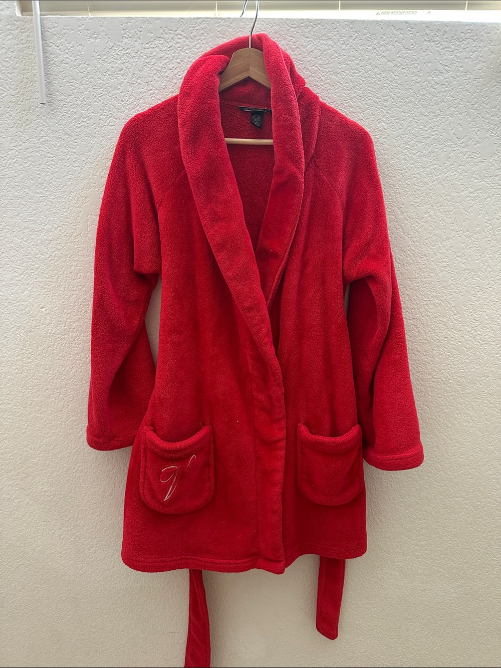 Victoria's Secret Red Plush Hooded Robe
